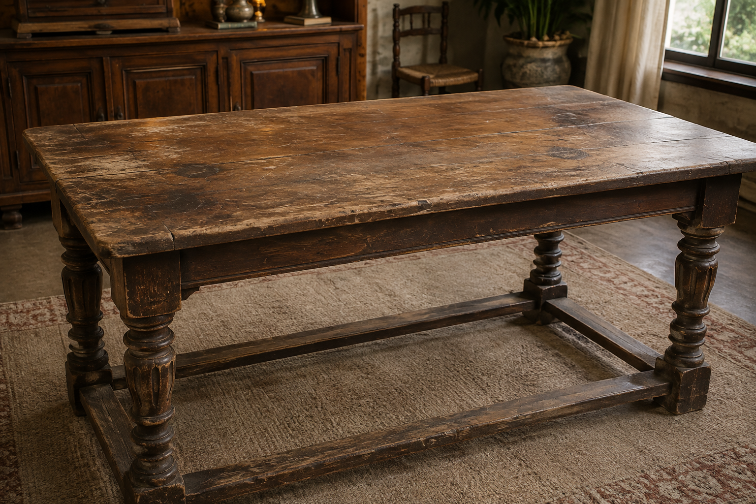 Mesa antes de la restauración